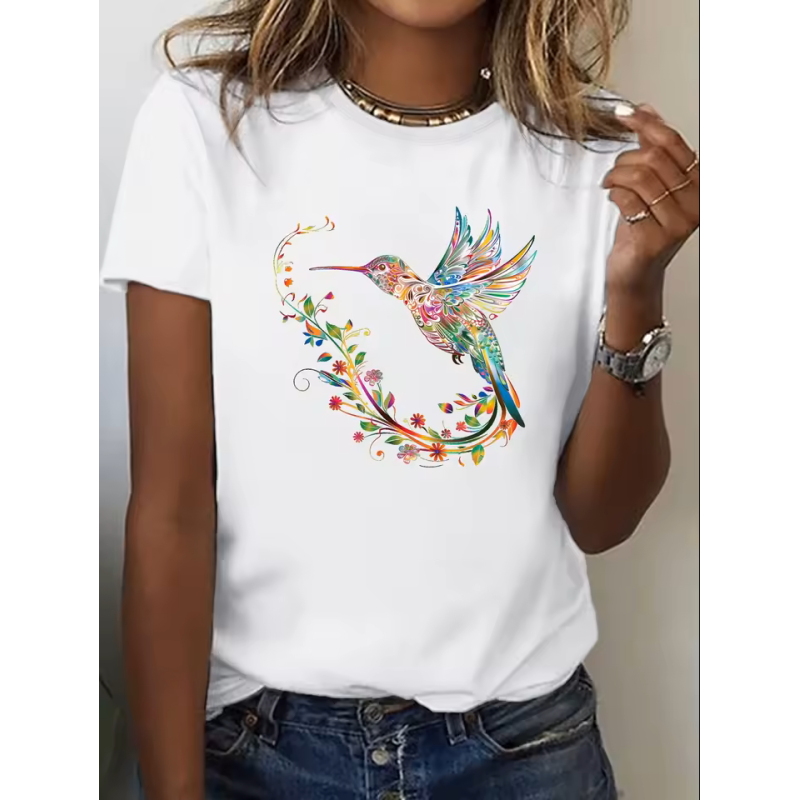 T-shirt Colibri Coloré – Motif Nature Élégant
